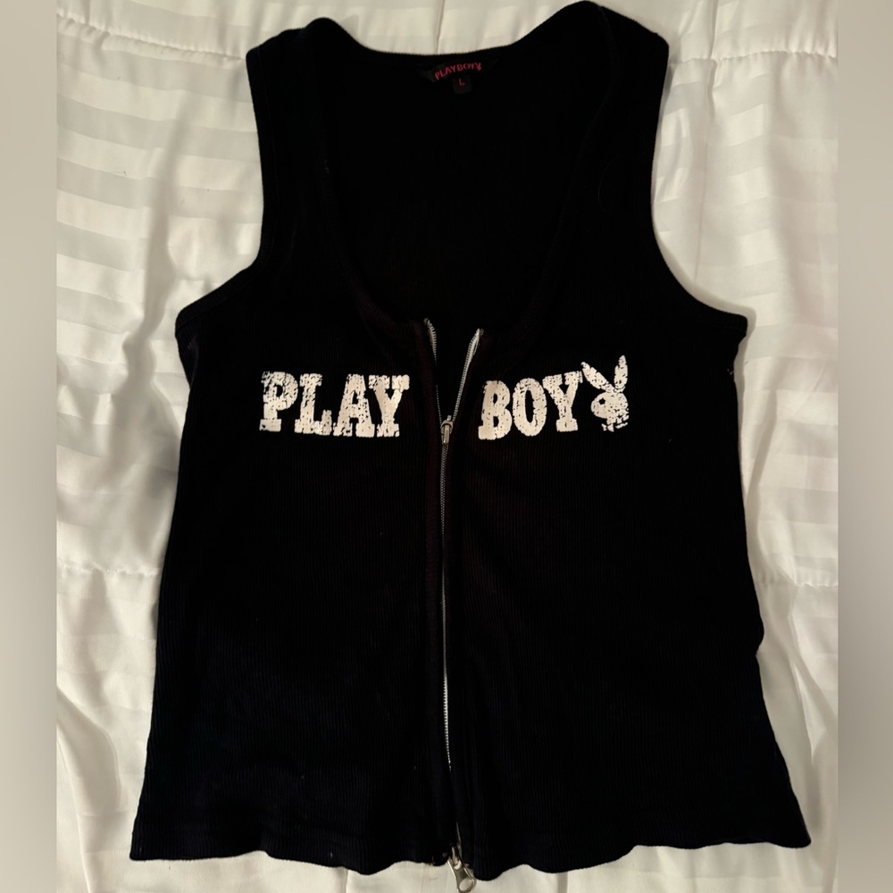 Vintage Playboy double zipper tank